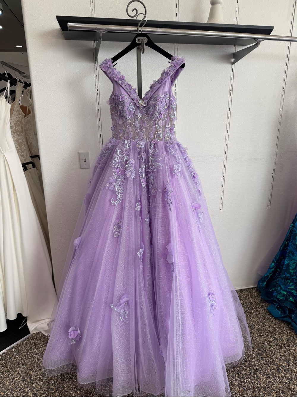Mori Lee Lavender Floral Appliqué Ball Gown 60195 Mori Lee quinceanera